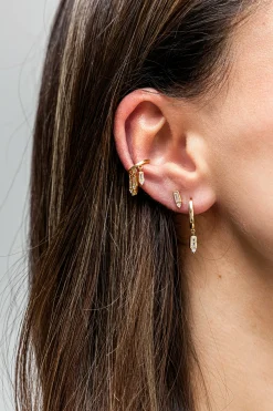 Ear Cuff 925 Sterling Silber vergoldet Anhänger Zirkonia 41185013465182