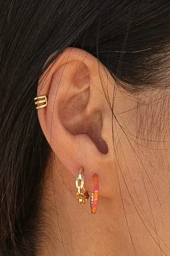 Ear Cuff 925 Sterling Silber gelb vergoldet Triple Design 41185106427998