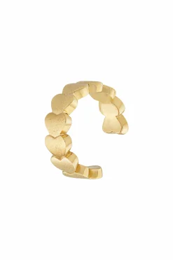 Ear Cuff 925 Sterling Silber gelb vergoldet Herzen 41185106198622