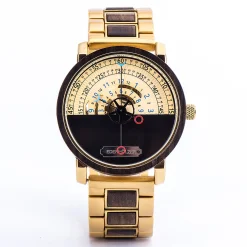 Edenhölzer Automatik Armbanduhr open life Holzuhr Nevis ED097-001