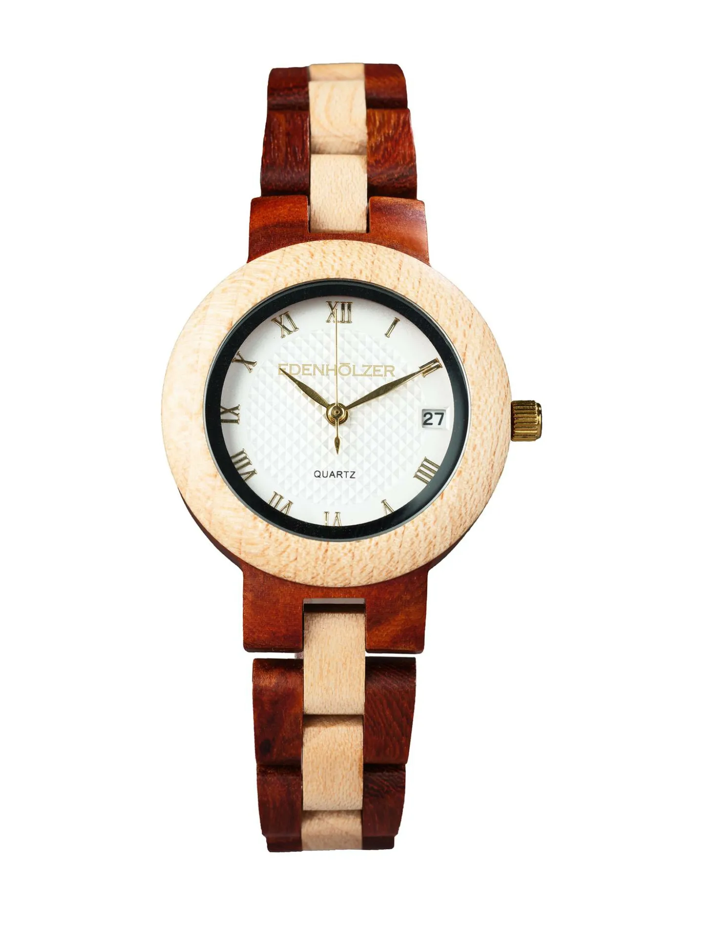 Edenhölzer Damen Armbanduhr Hardlex Marie Galante Datumsanzeige