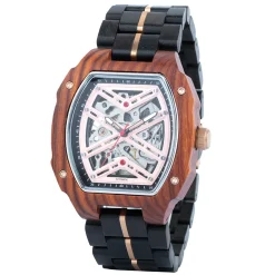 Edenhölzer Herren Holzuhr Skeleton Automatik Sal ED090-002