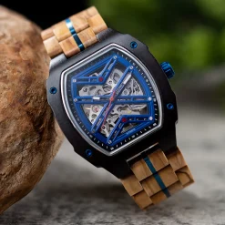 Edenhölzer Herren Holzuhr Skeleton Automatik Sal ED090-001