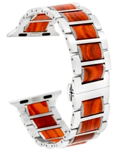 Edenhölzer Herren IWatch Armband Holzarmband Timor Sandelholz Edelstahl