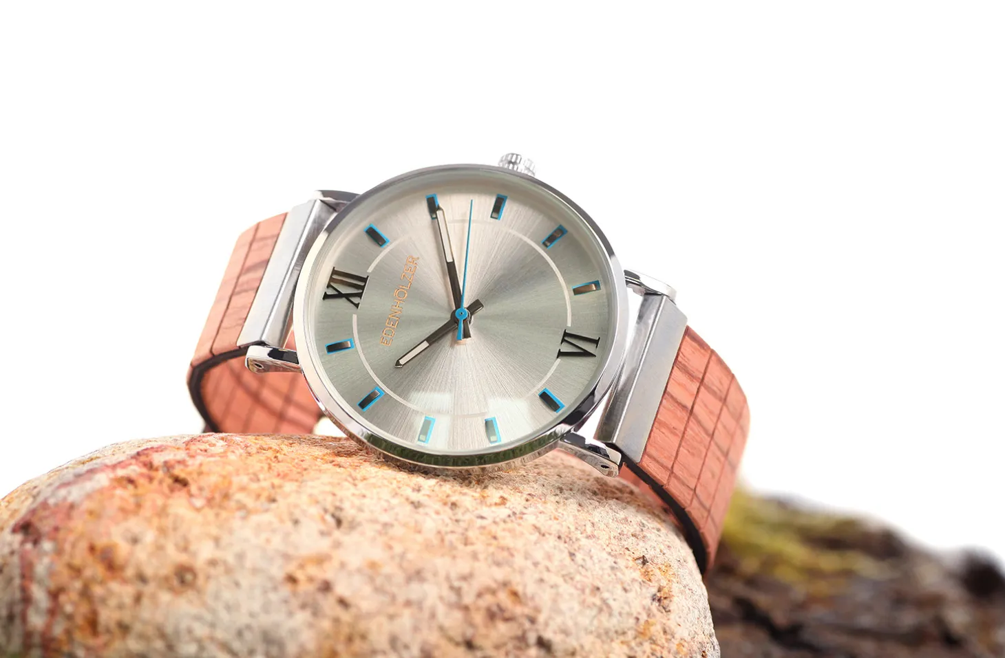 Edenhölzer Holzuhr Armbanduhr Holzarmband Slim Holz Hardlex St. Kitts