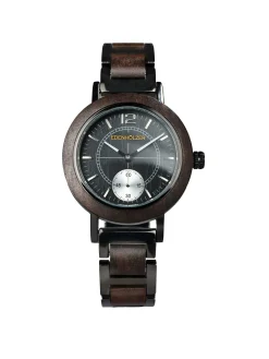 Edenhölzer Holzuhr Damen Armbanduhr Quarz Holzarmband Uhr Hardlex Bequia Natur