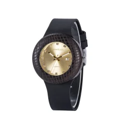 Edenhölzer Holzuhr Damen Armbanduhr Quarz Holzarmband Uhr Hardlex Cebu