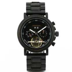 Edenhölzer Holzuhr Damen Armbanduhr Automatik Borneo Holzarmband Datumsanzeige