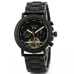 Edenhölzer Holzuhr Damen Armbanduhr Automatik Borneo Holzarmband Datumsanzeige