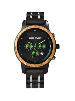 Edenhölzer Holzuhr Damen Holzarmband Chronograph St. Lucia