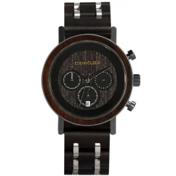 Edenhölzer Holzuhr Herren Armbanduhr Chronograph Hardlex Aruba Datumsanzeige