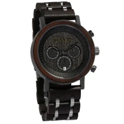 Edenhölzer Holzuhr Herren Armbanduhr Chronograph Hardlex Aruba Datumsanzeige