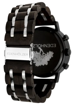 Edenhölzer Holzuhr Herren Armbanduhr Chronograph Hardlex Aruba Datumsanzeige