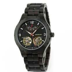 Edenhölzer Holzuhr Herren Armbanduhr Automatik Bougainville Holzarmband Datumsanzeige