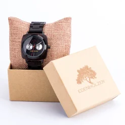 Edenhölzer Holzuhr Herren Armbanduhr Chronograph Cebu Holzarmband ED110-001