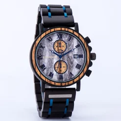 Edenhölzer Holzuhr Herren Armbanduhr Paulau Holzarmband ED090-007