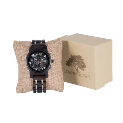 Edenhölzer Holzuhr Herren Armbanduhr Maui Camouflage Holzarmband ED096-002