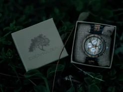 Edenhölzer Holzuhr Herren Armbanduhr Chronograph Hardlex Barbuda Datumsanzeige