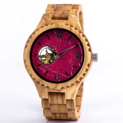 Edenhölzer Holzuhr Herren Armbanduhr Automatik Mistique Holzarmband