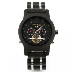 Edenhölzer Holzuhr Herren Armbanduhr Automatik Montserrat Holzarmband Datumsanzeige