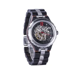 Edenhölzer Holzuhr Herren Armbanduhr Automatik Waiheke Holzarmband ED085-005