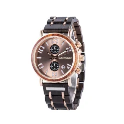 Edenhölzer Holzuhr Herren Armbanduhr Raiatea Holzarmband ED090-003
