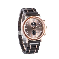 Edenhölzer Holzuhr Herren Armbanduhr Raiatea Holzarmband ED090-003