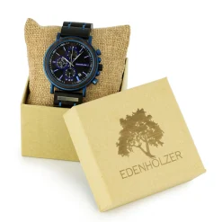 Edenhölzer Holzuhr Herren Armbanduhr Boracay Holzarmband ED091-009