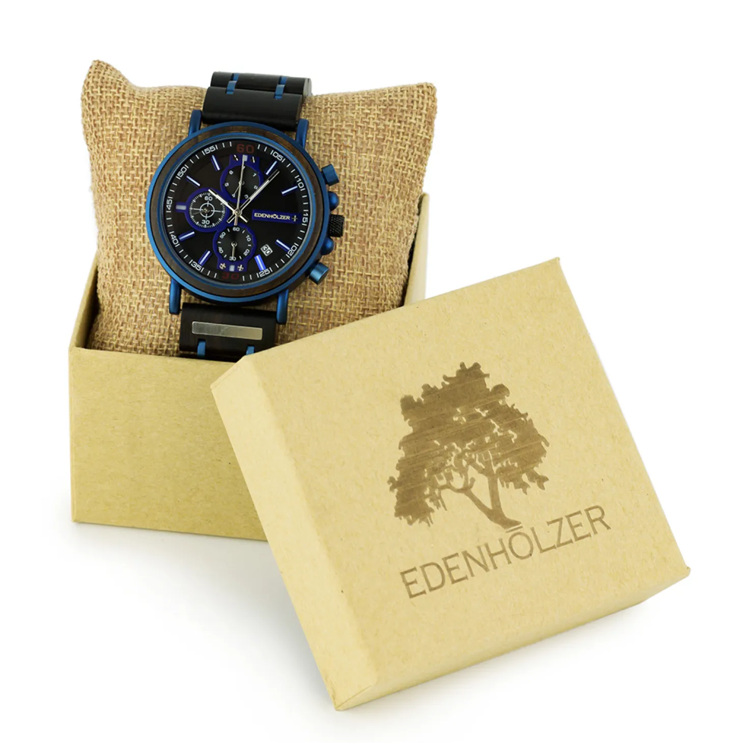 Edenhölzer Holzuhr Herren Armbanduhr Boracay Holzarmband ED091-009