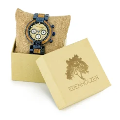 Edenhölzer Holzuhr Herren Armbanduhr Chronograph Sumba ED066-001