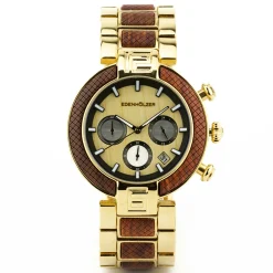 Edenhölzer Holzuhr Herren Armbanduhr Chronograph Sumba ED066-003