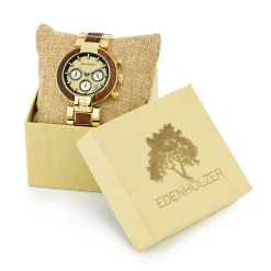Edenhölzer Holzuhr Herren Armbanduhr Chronograph Sumba ED066-003