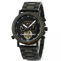 Edenhölzer Holzuhr Herren Armbanduhr Automatik Borneo Holzarmband Datumsanzeige