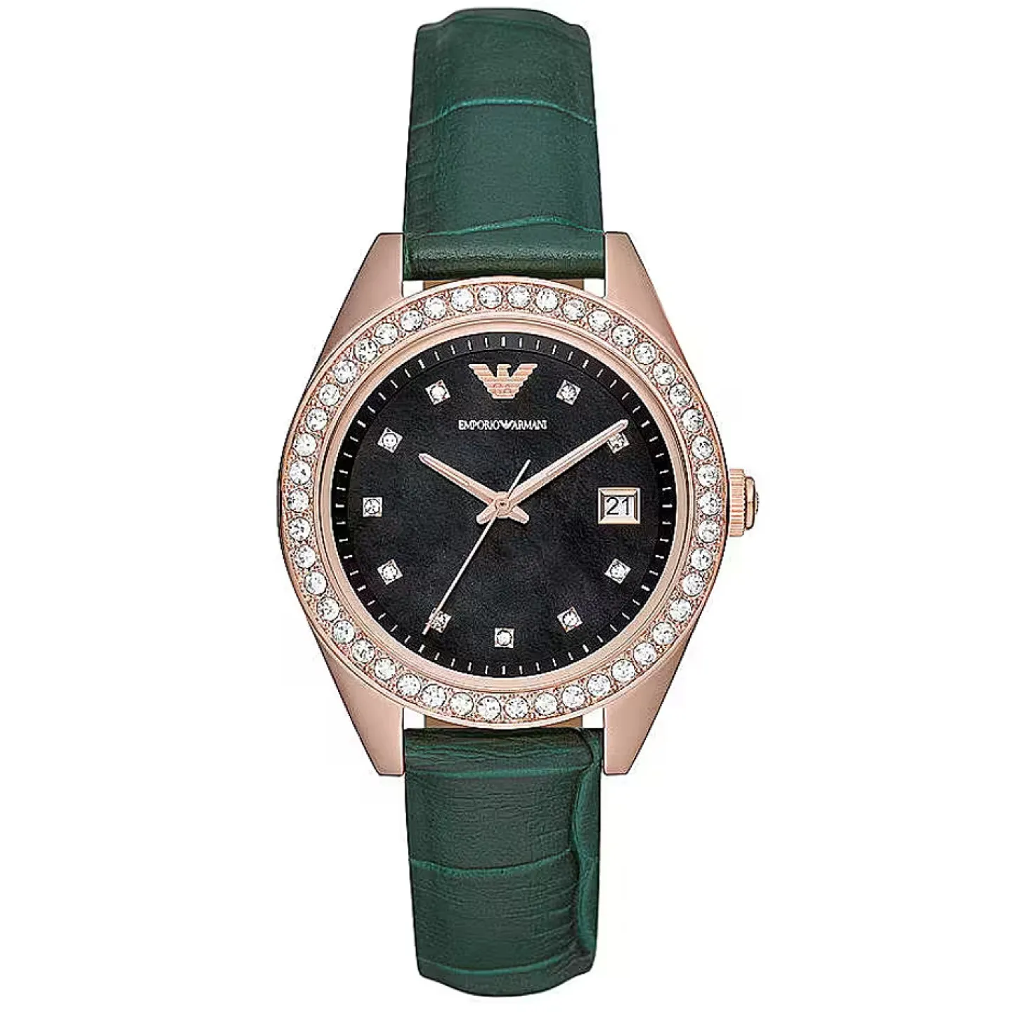 Emporio Armani Damen Armbanduhr Roségold/Schwarz AR11506