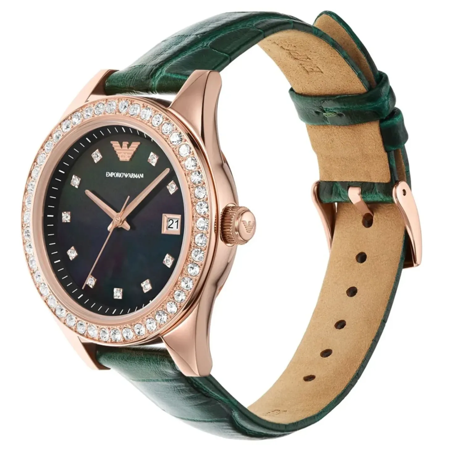 Emporio Armani Damen Armbanduhr Roségold/Schwarz AR11506