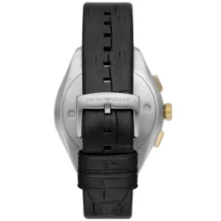 Emporio Armani Herren Armbanduhr Chronograph Claudio Schwarz/Silber AR11498