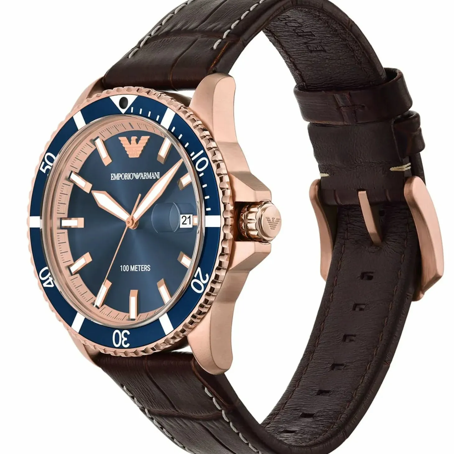 Emporio Armani Uhr Herren AR11556 Blau / Braun