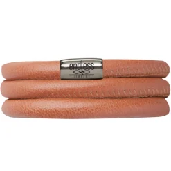 Endless Jewelry Damen Armband 3-Fachband Leder 60cm Orange 12110-60