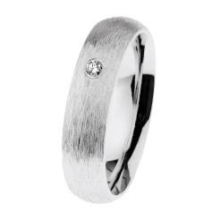 Ernstes Design Damen Diamant Ring Trauring Breite 5 mm Größe 55 Silber R614-55