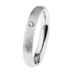 Ernstes Design Damen Diamant Ring Trauring Breite 3,5 mm Größe 55 Silber R613-55