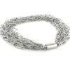 Ernstes Design Damen Halskette 15-Kettenstränge Fantasiekette 50cm Silber K125