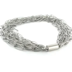 Ernstes Design Damen Halskette 15-Kettenstränge Fantasiekette 50cm Silber K125