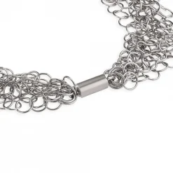 Ernstes Design Damen Halskette 7-Fach Fantasiekette Länge 50cm Silber K126