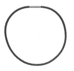 Ernstes Design Damen Halskette Ledergeflecht Collier Schwarz LG4.SW.50