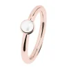 Ernstes Design Damen Ring Süßwasser-Button-Perle 5mm Größe 55 Rosegold R491-55