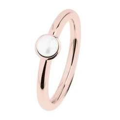 Ernstes Design Damen Ring Süßwasser-Button-Perle 5mm Größe 55 Rosegold R491-55