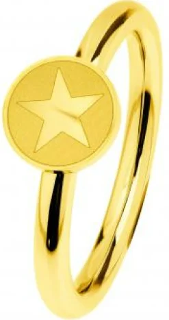 Ernstes Design Damen Ring mit Stern Motiv Größe 55 Gold R487