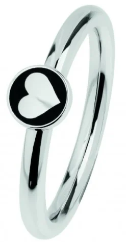 Ernstes Design Damen Statementring mit Herz Größe 55 Silber R477-55