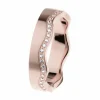 Ernstes Design Damen Wellenring mit Zirkonia Reihe Größe 57 Rosegold R555-57