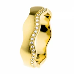 Ernstes Design Damen Zirkonia Ring Größe 57 Gold R558-57